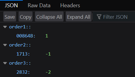 Cloud Function 網頁顯示的下單明細範例